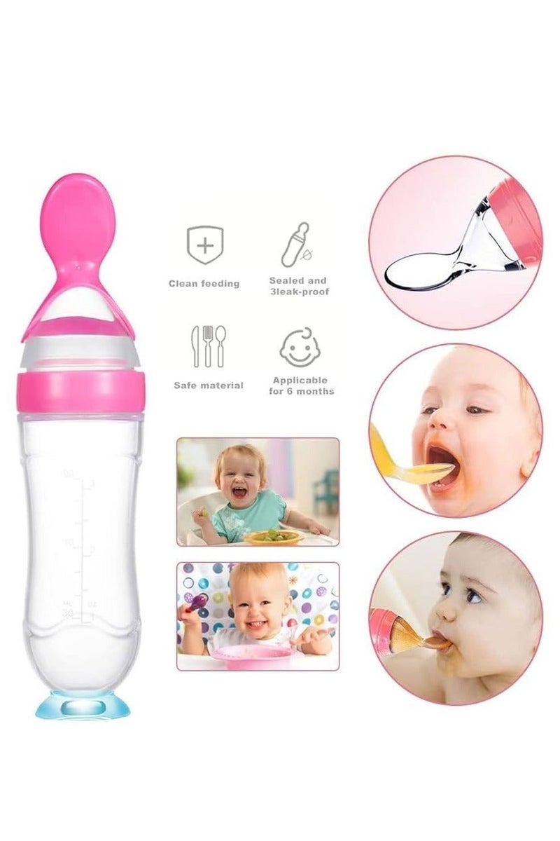 Chicco Silicone Squeeze Baby Feeding Bottle with Soft Spoon Tip, Hygienic Protective Cover and Stable Suction Base - BPA Free Food Grade Silicone for Purees. - Image 3